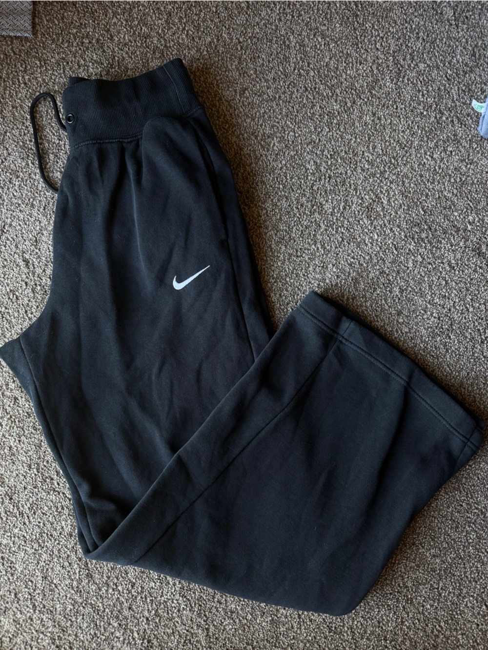 Womens Nike Black Jogger Pants with White Swoosh